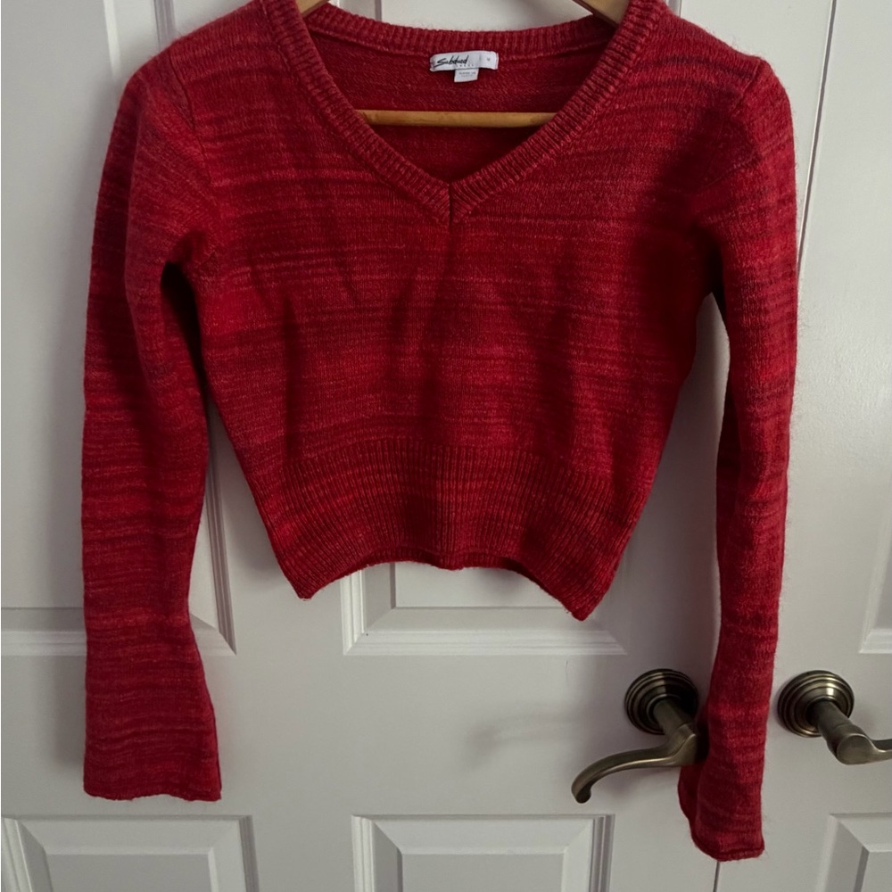 Red V-Neck Sweater